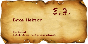 Brxa Hektor névjegykártya